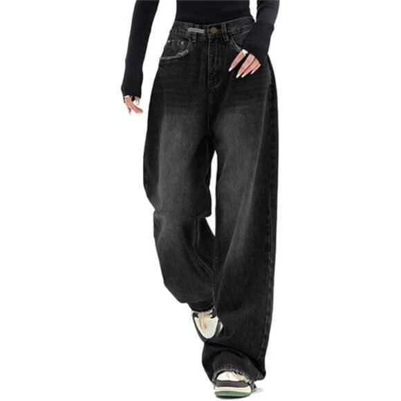 Other - EMMIOL Jeans for Women Wide Leg Baggy Jeans High Waist Y2K Cargo Pants Casual